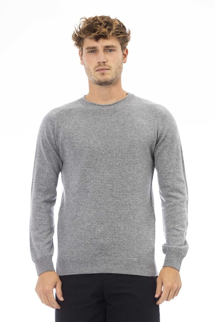 Swetry marki Alpha Studio model AU005C kolor Szary. Odzież męska. Sezon: