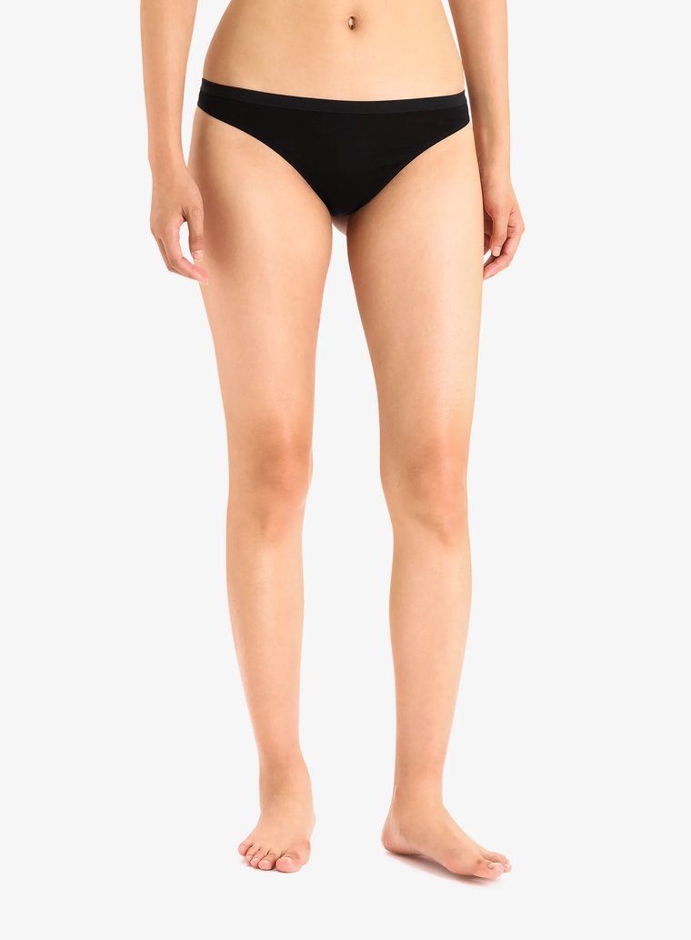 Majtki termoaktywne damskie Icebreaker Siren Thong - black