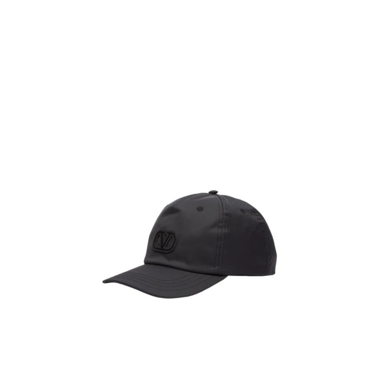 Czarna czapka z logo V Valentino Garavani