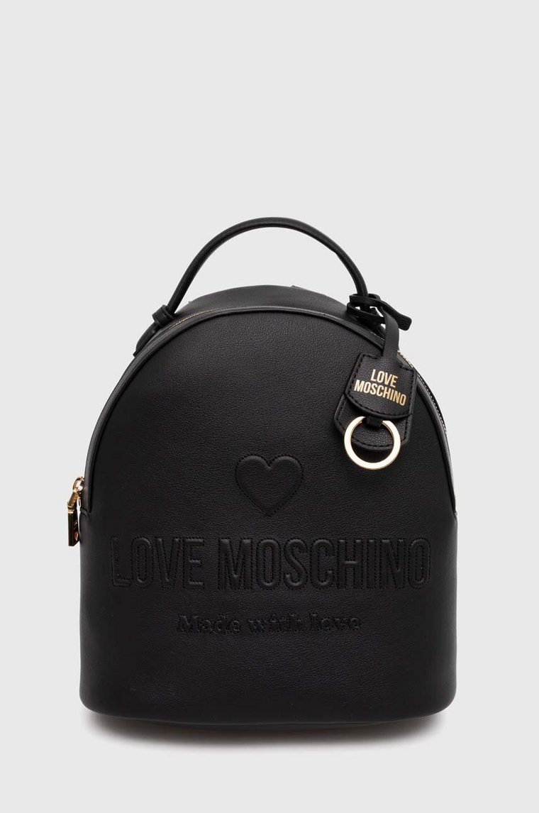 Love Moschino plecak skórzany damski kolor czarny mały gładki JC4116PP1LL1000A