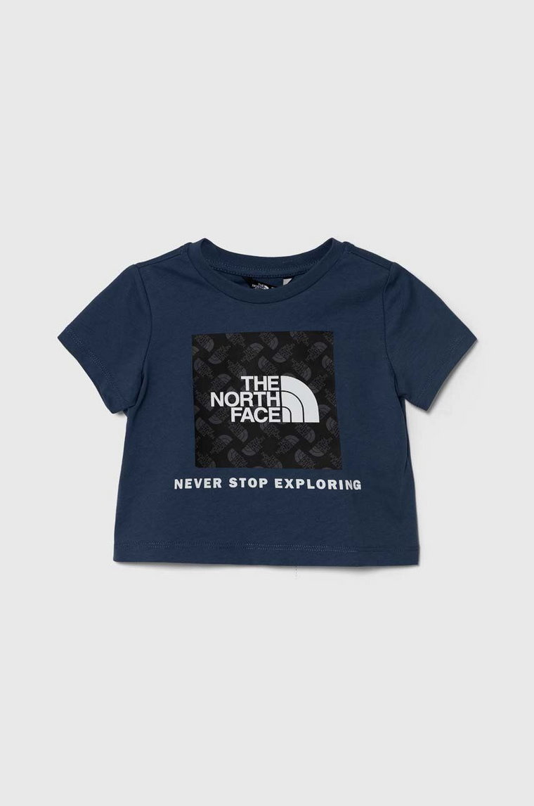 The North Face t-shirt bawełniany dziecięcy LIFESTYLE GRAPHIC TEE kolor granatowy z nadrukiem