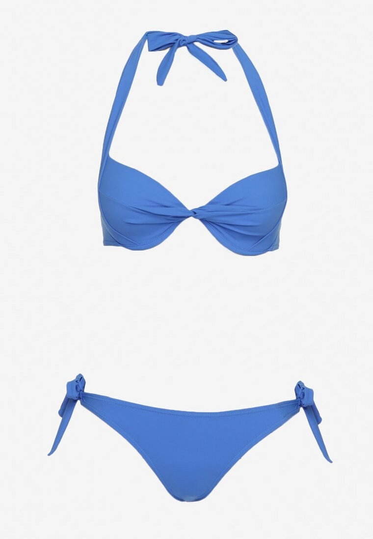 Niebieski  Dwuczęściowy  Komplet Bikini Zureviana