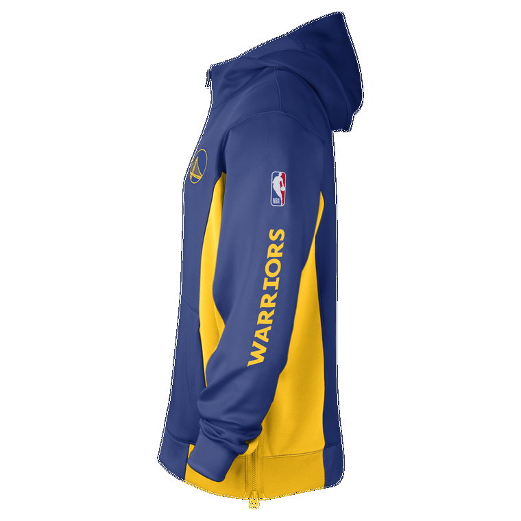 Męska bluza z kapturem i zamkiem na całej długości Nike Dri-FIT NBA Golden State Warriors Showtime - Niebieski