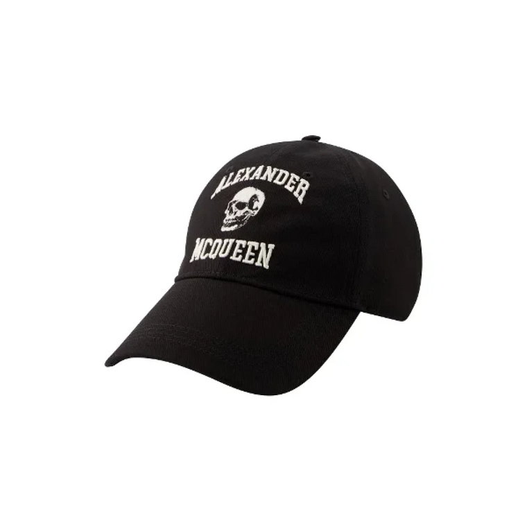 Czarne bawełniane kapelusze Alexander McQueen