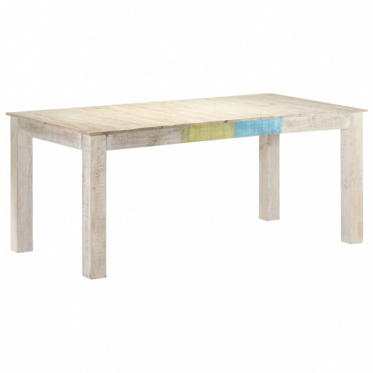Stół jadalniany, biały, 180 x 90 x 76 cm, lite drewno mango kod: V-323558