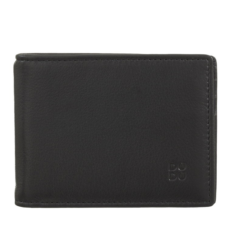DUDU Minimalistyczny skórzany portfel Męskie z klipsem na pieniądze, mały, cienki, kompaktowy portfel RFID, etui na karty kredytowe, tylna kieszeń na suwak