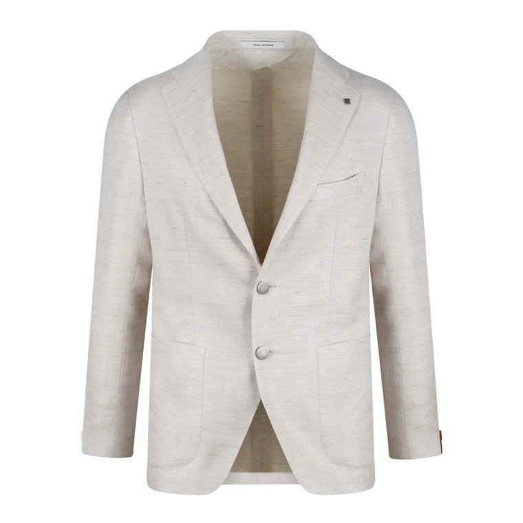 Herringbone Linen Cotton Blend Blazer Tagliatore