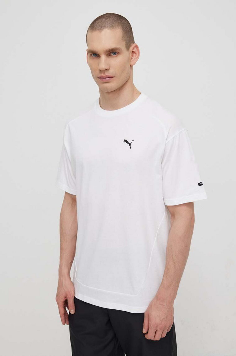 Puma t-shirt bawełniany RAD/CAL męski kolor biały gładki 678913