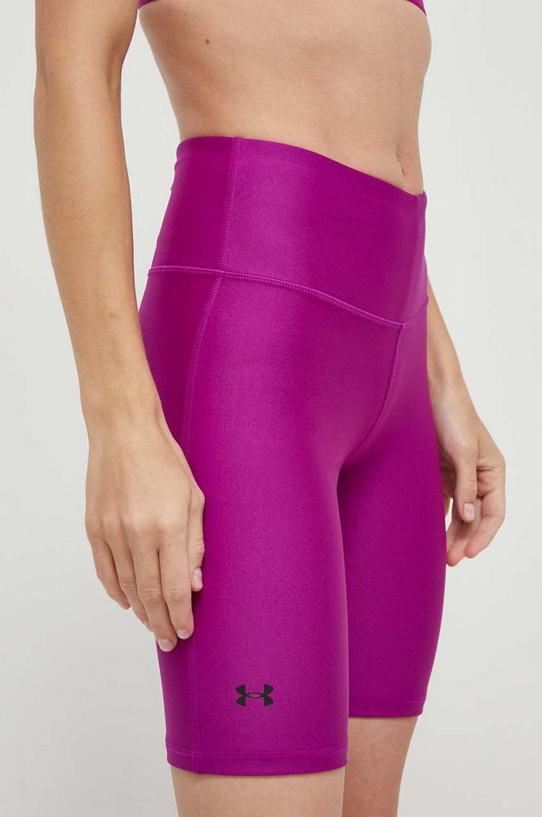 Under Armour szorty treningowe damskie kolor różowy gładkie high waist 1360939