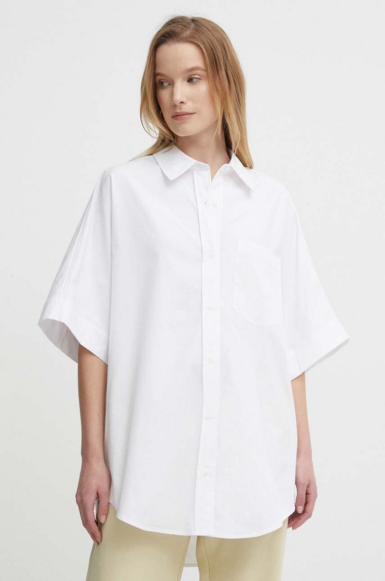 Calvin Klein koszula damska kolor biały relaxed z kołnierzykiem klasycznym K20K206596