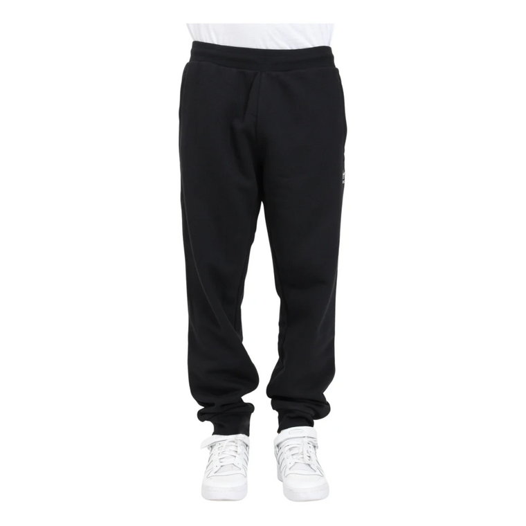 Czarne Spodnie Slim Fit z Kieszeniami na Zamek Adidas Originals