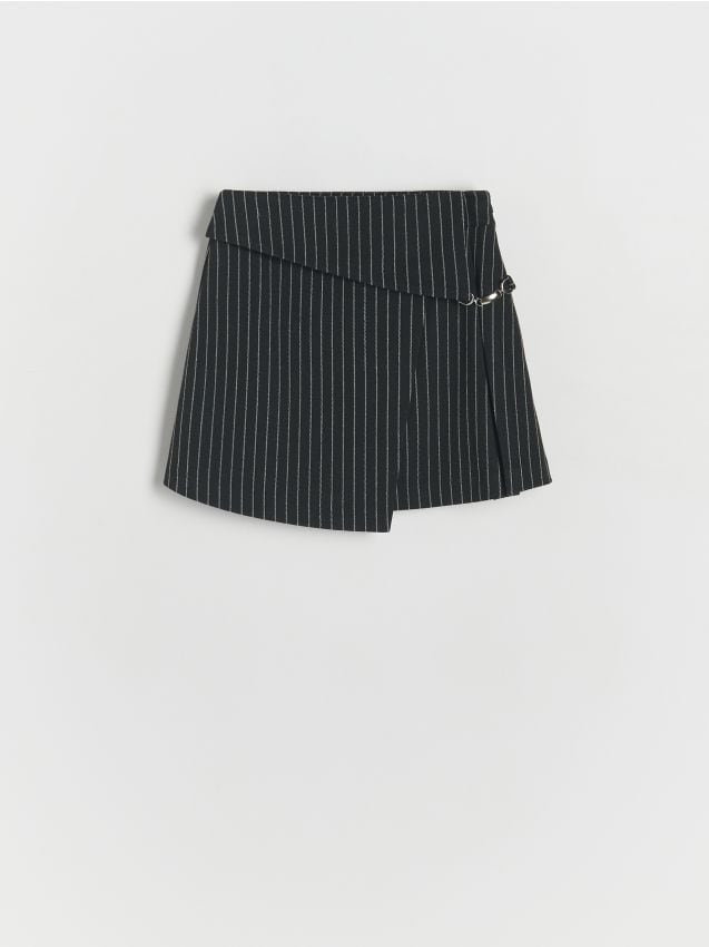 Reserved - Kopertowa spódnica w paski - czarny