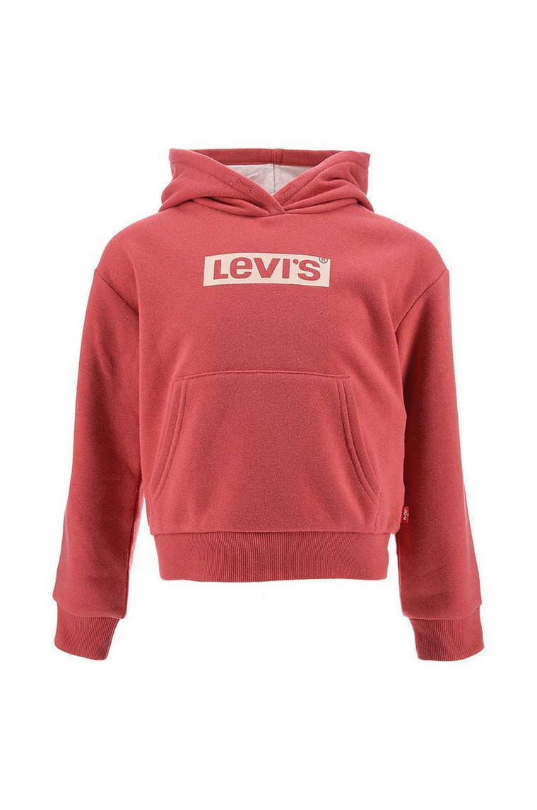 Levi's bluza dziecięca kolor różowy z kapturem z nadrukiem