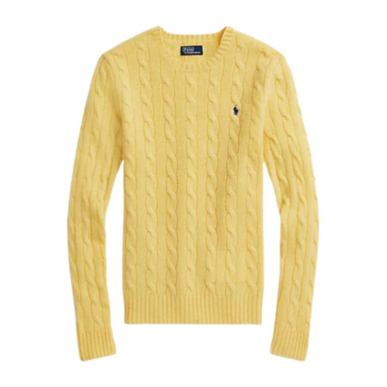 Żółty Sweter z Długim Rękawem - Rozmiar: L, Kolor: Jesienny Żółty Ralph Lauren