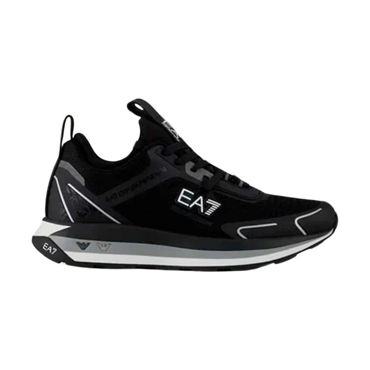 Niskie buty sportowe na sznurówki - Rozmiar 10, Czarny Emporio Armani EA7