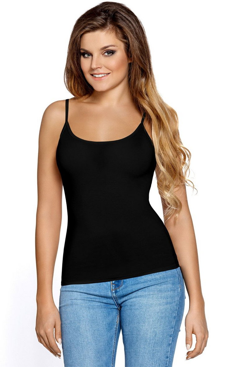 Czarna koszulka damska podkoszulka na ramiączkach Macadi, Kolor czarny, Rozmiar S, Babell