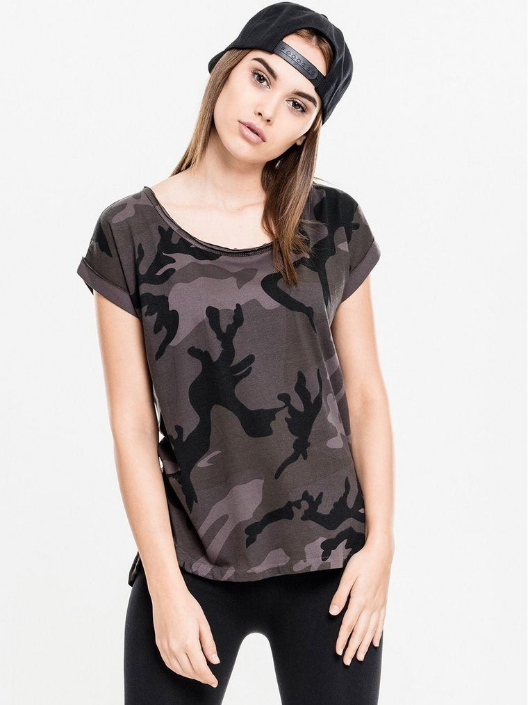 Ladies Camo Back Shaped Tee Dark Camo TB1635