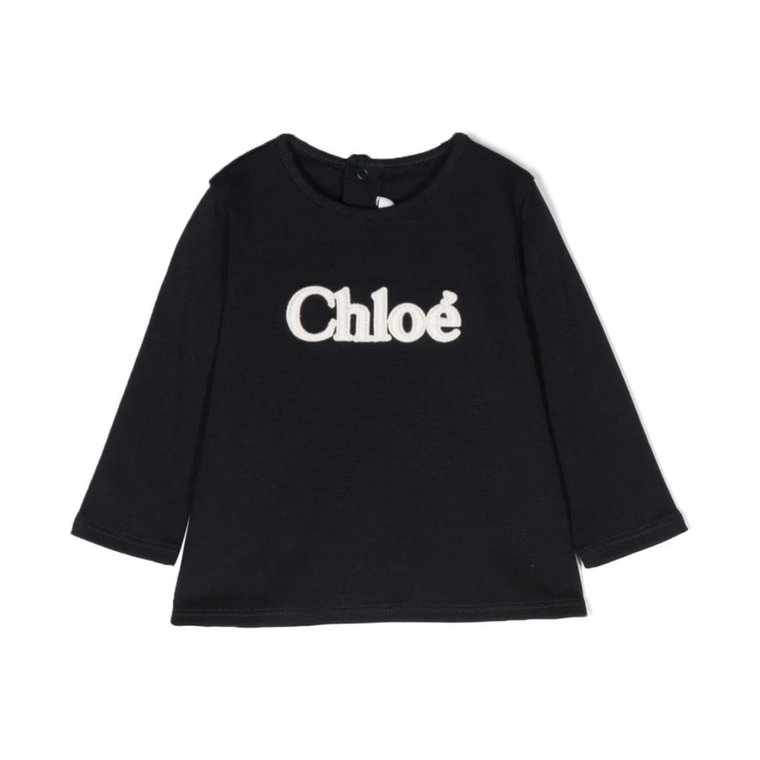 Granatowa bawełniana koszulka dla dziewczynki Chloé