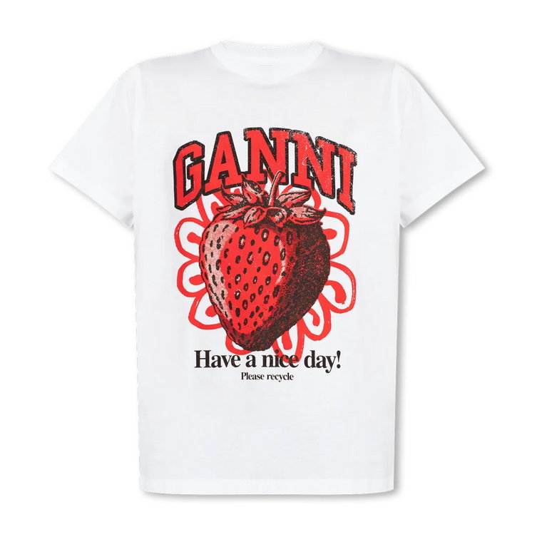 T-shirt z logo Ganni