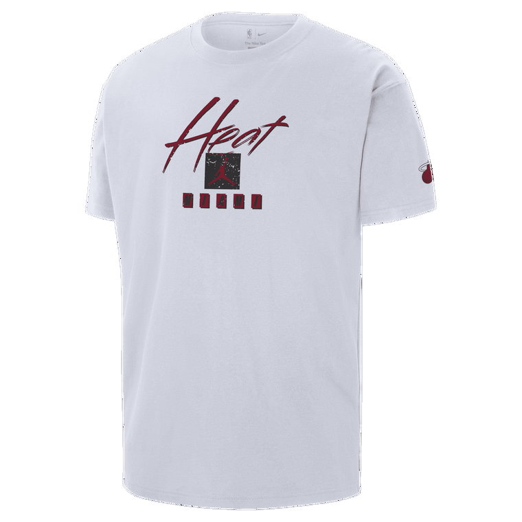 T-shirt męski Jordan NBA Max90 Miami Heat Courtside Statement Edition - Biel
