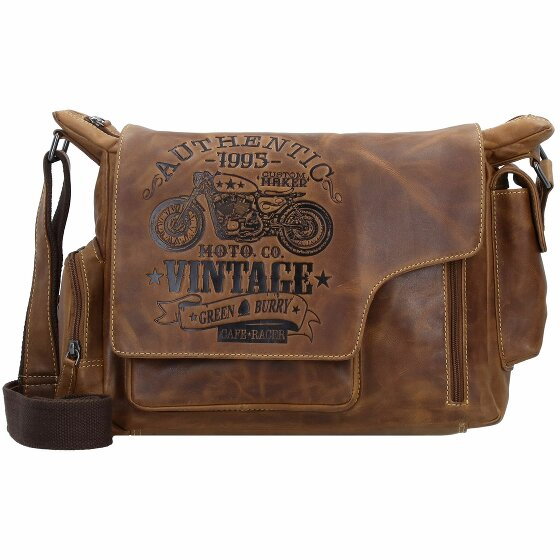 Greenburry Vintage Cafe Racer Messenger Leather 39 cm braun