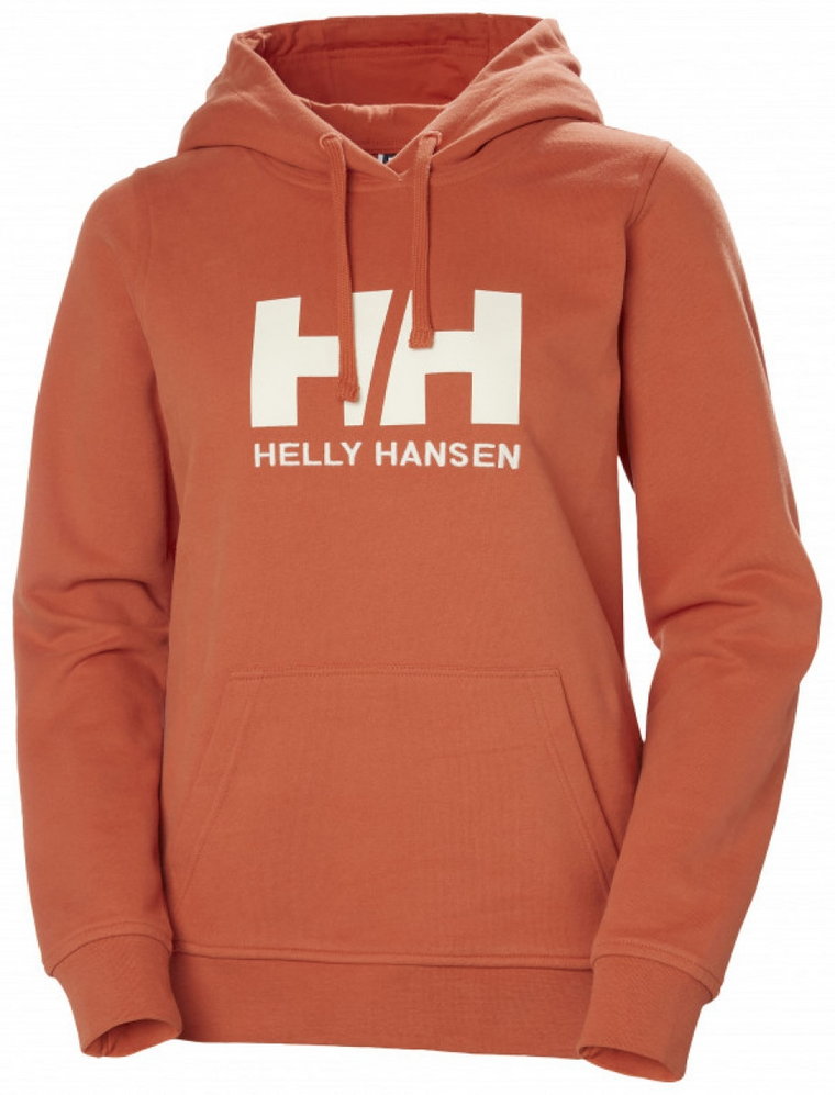 Damska bluza dresowa nierozpinana z kapturem HELLY HANSEN HH LOGO HOODIE - pomarańczowa