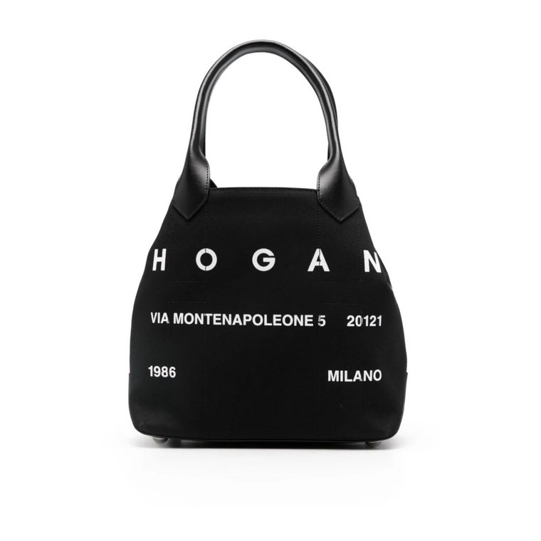 Canvas Logo Print Tote Bag Hogan