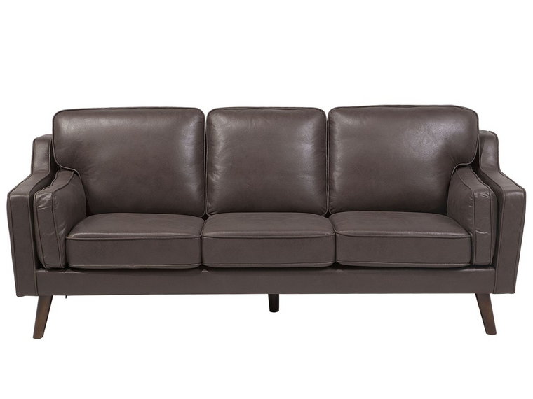 Sofa tapicerowana BELIANI Lokka, 3-osobowa, brązowa, 85x83x204 cm