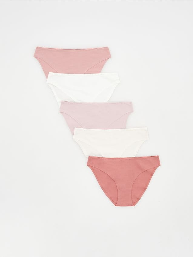 Reserved - Bawełniane majtki bikini 5 pack - różowy