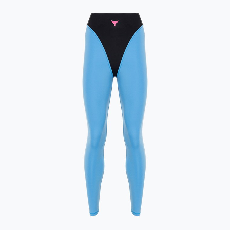 Legginsy treningowe damskie Under Armour Project Rock LG Grind Ankle Leg black/viral blue/astro pink