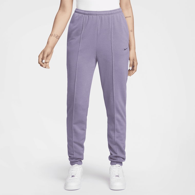 Damskie spodnie z dzianiny dresowej o dopasowanym kroju z wysokim stanem Nike Sportswear Chill Terry - Zieleń