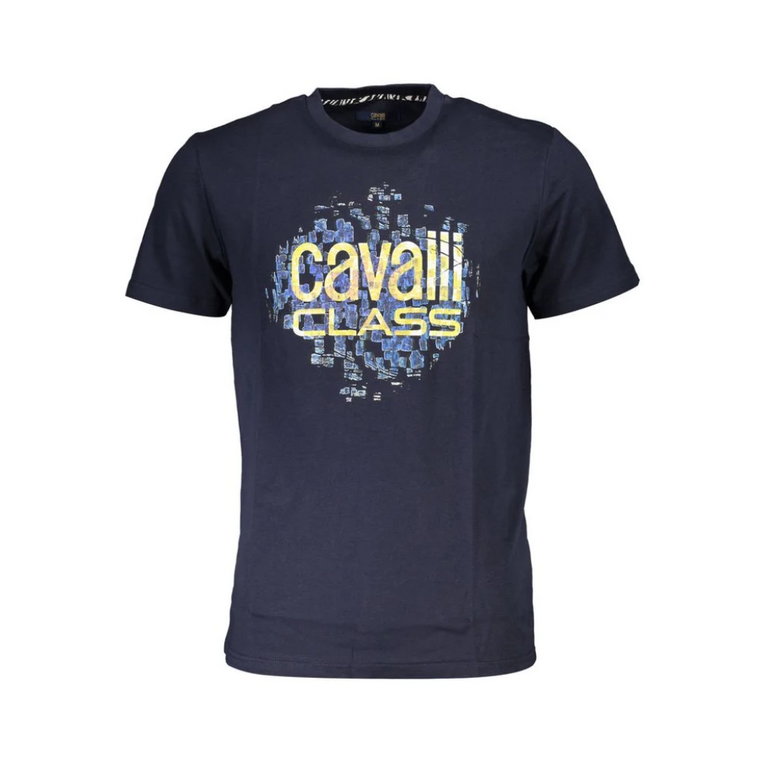 T-shirt z nadrukiem krótki rękaw okrągły dekolt Cavalli Class