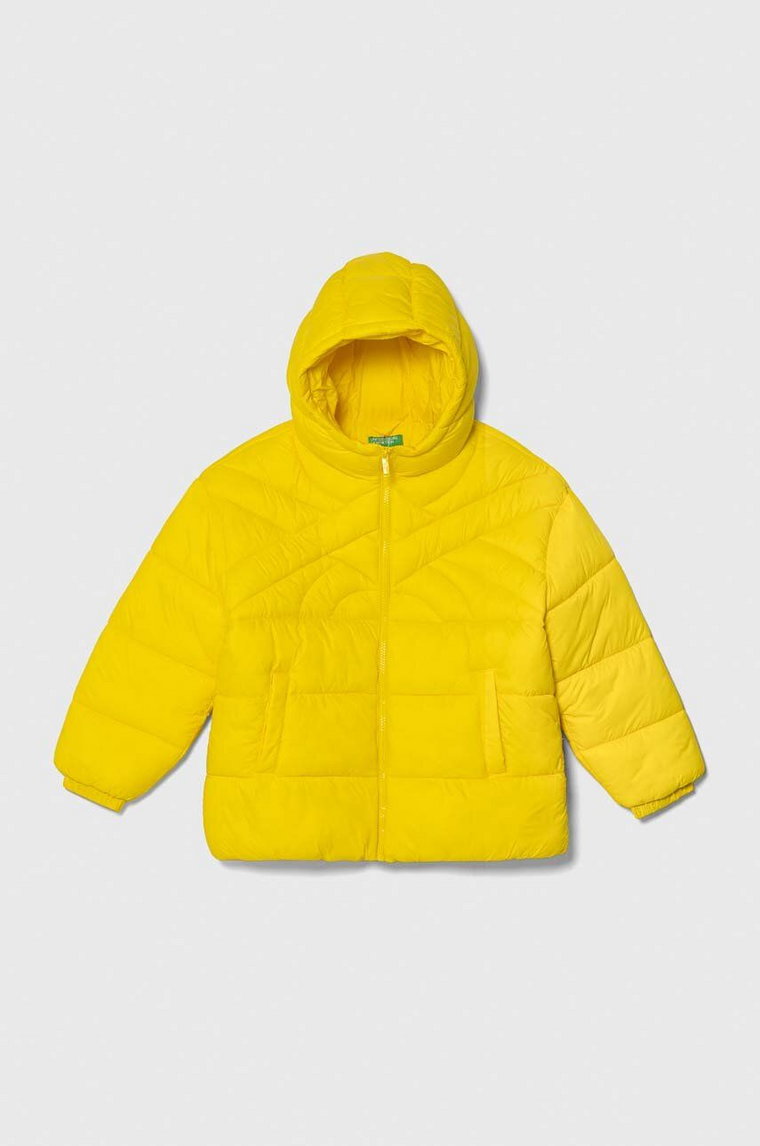 United Colors of Benetton kurtka dziecięca kolor żółty