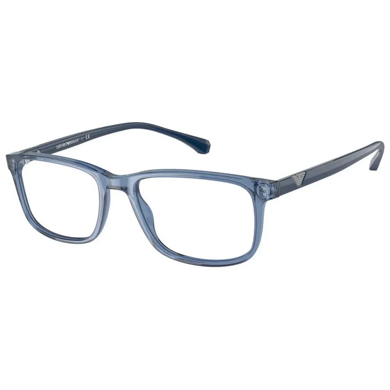 Przezroczyste niebieskie okulary prostokątne Ea3098 Emporio Armani