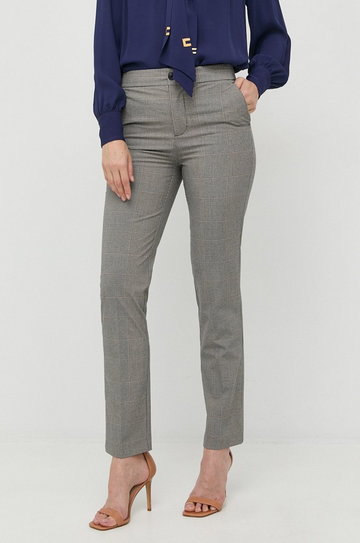 Twinset spodnie damskie kolor czarny fason cygaretki medium waist