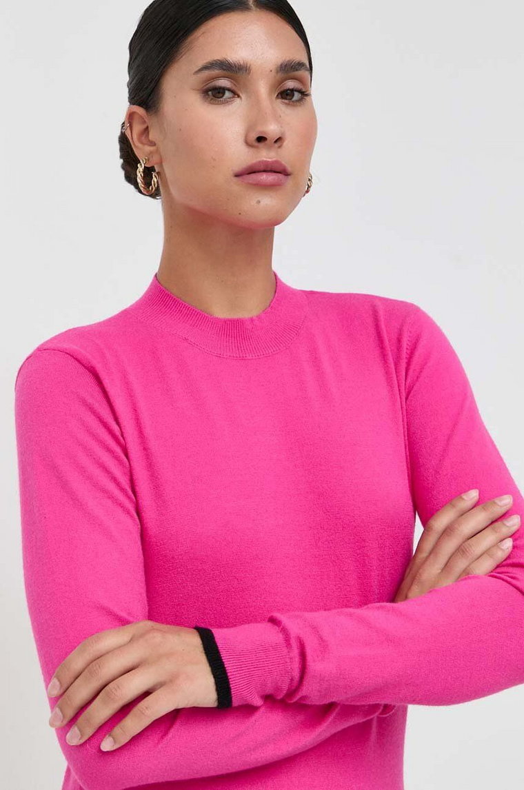 Silvian Heach sweter damski kolor fioletowy lekki z półgolfem