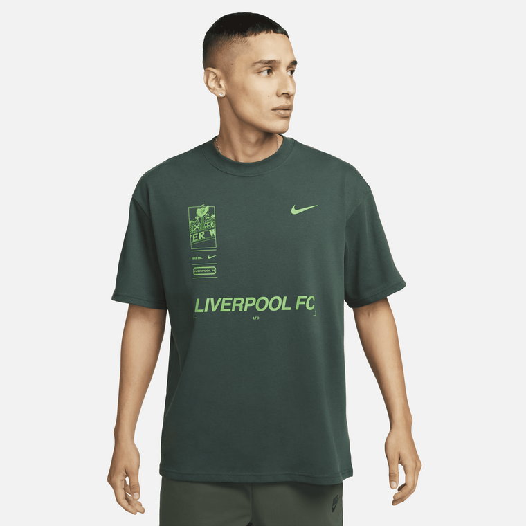 Męski T-shirt piłkarski Nike Max90 Liverpool F.C. - Zieleń