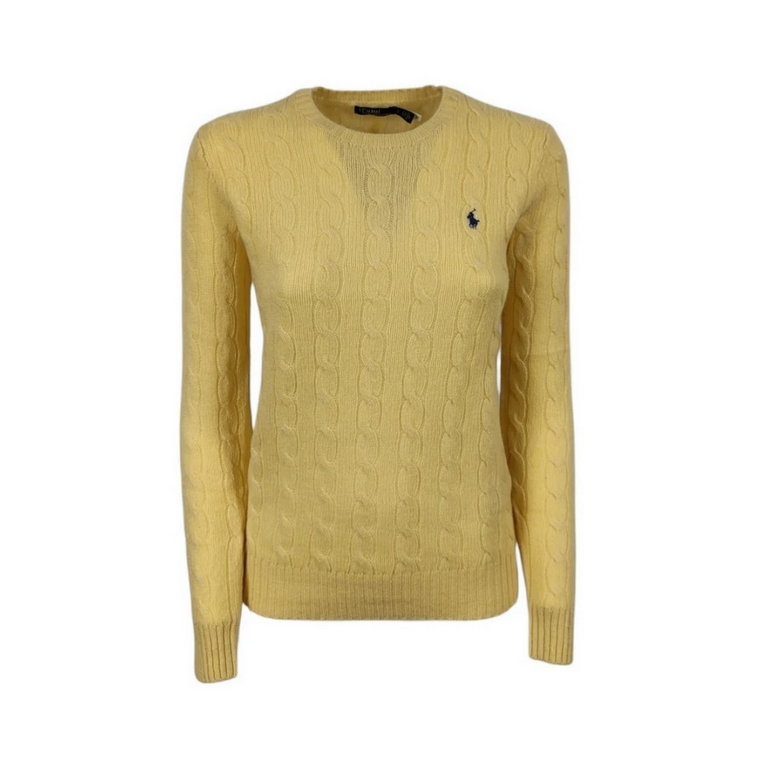 Żółte Swetry z Girocollo Trecce Ralph Lauren