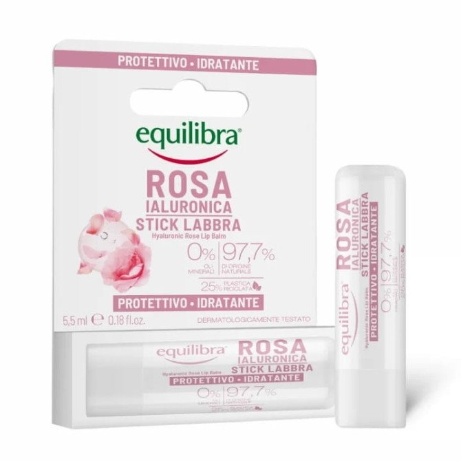 Equilibra Rosa różany balsam do ust z kwasem hialuronowym 5.5ml