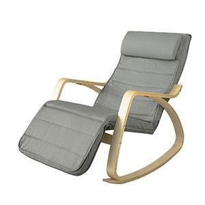 SoBuy Relaksacyjny fotel na biegunach, z regulowanym podnóżkiem, FST16-DG