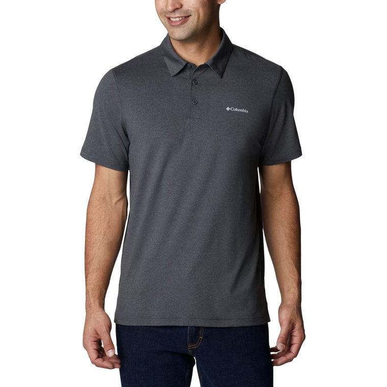 Columbia Tech Trail Polo Shirt 1768701013, Męskie, Szare, koszulki polo, poliester, rozmiar: L