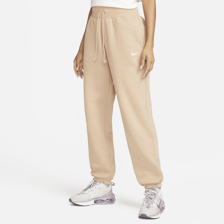 Damskie spodnie dresowe o kroju oversize z wysokim stanem Nike Sportswear Phoenix Fleece - Niebieski