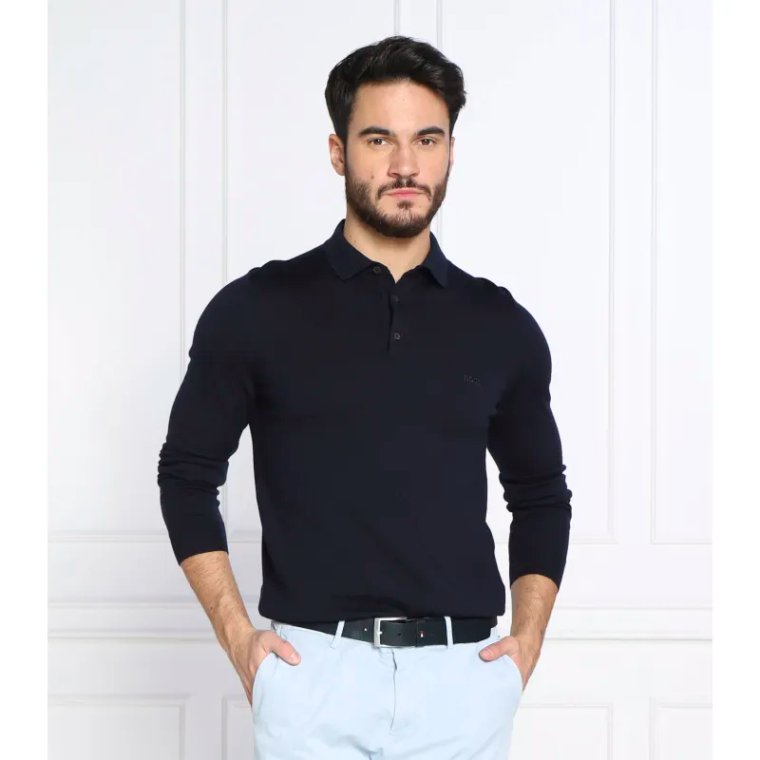 BOSS BLACK Wełniane polo | Regular Fit