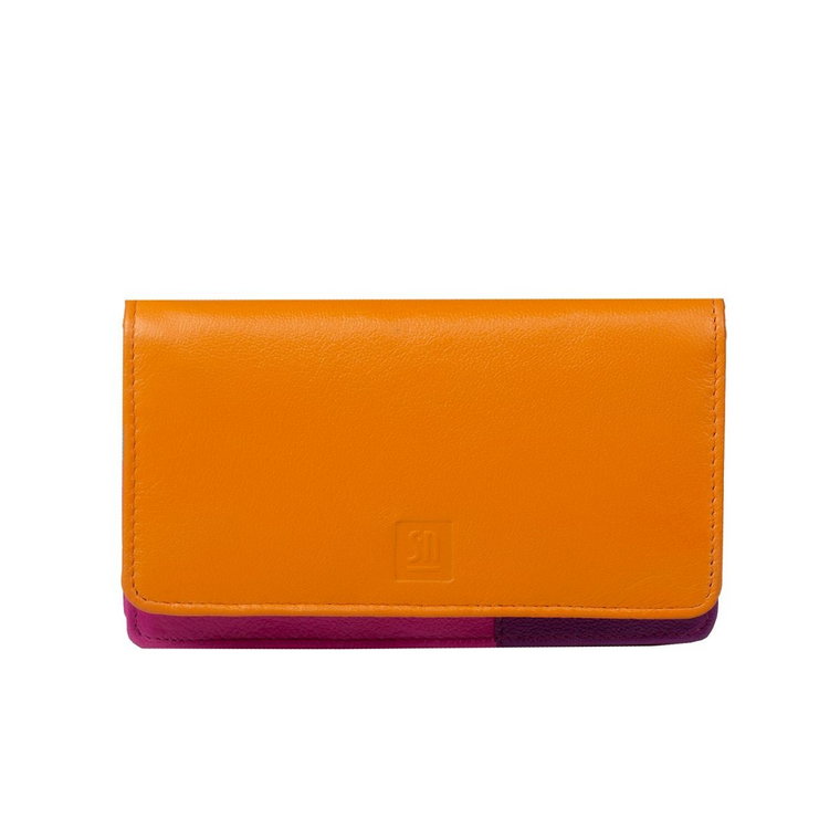 pomarańczowy portfel skórzany