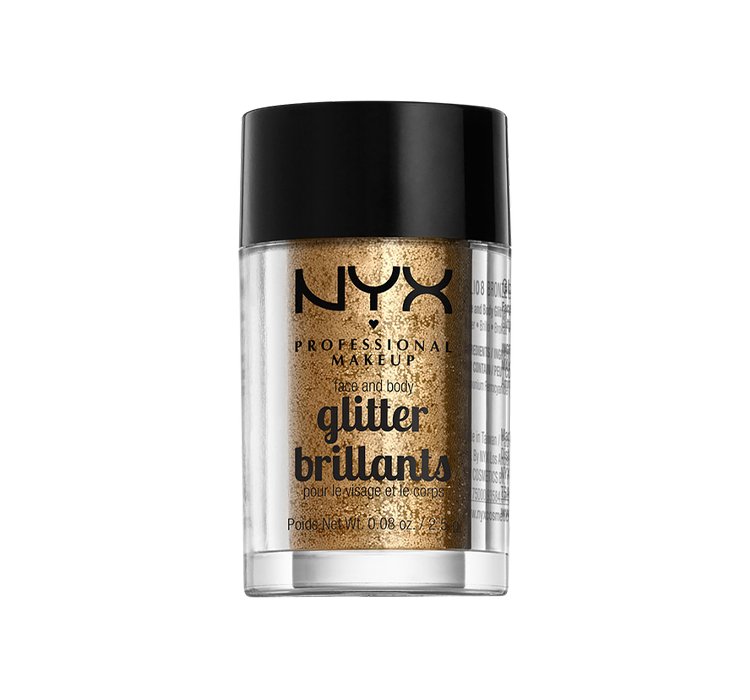 NYX PROFESSIONAL MAKEUP GLITTER BRILLANTS BROKAT DO TWARZY I CIAŁA 05 GOLD 2,5G