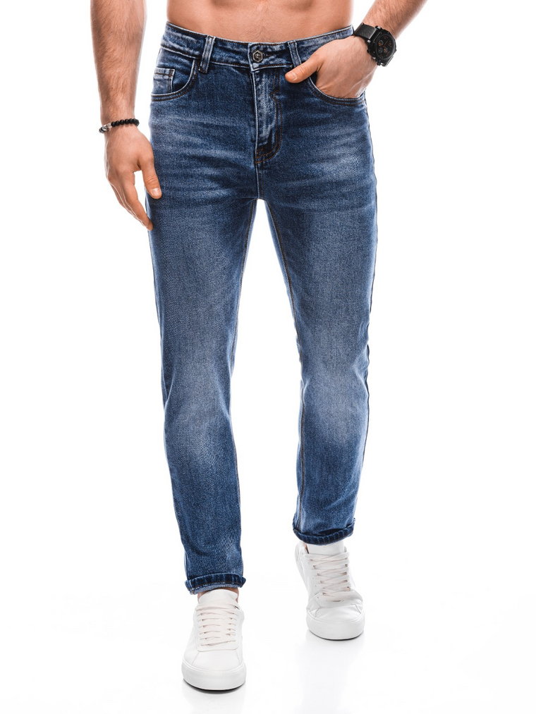 Spodnie męskie jeansowe P1432 - niebieskie