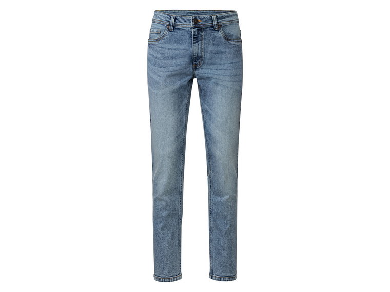 LIVERGY Jeansy męskie z bawełną, Slim Fit (50 (34/32), Jasnoniebieski)