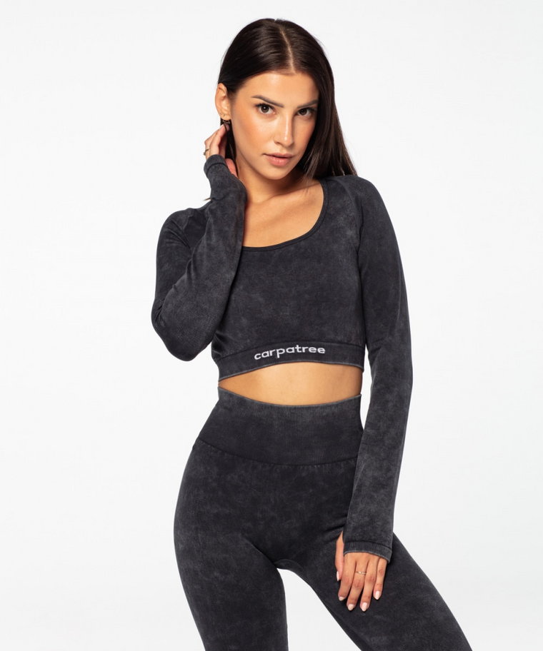 Damski longsleeve treningowy Yasmine Seamless Longsleeves - czarny