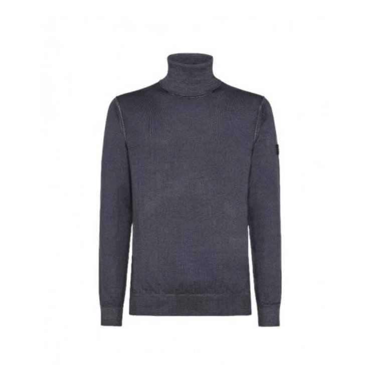 Niebieski sweter z golfem Peuterey