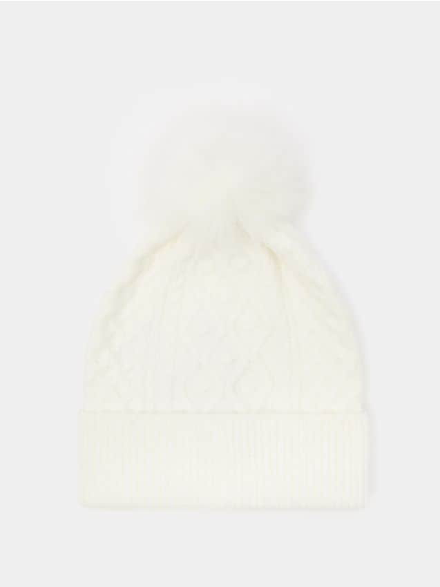Mohito - Biała czapka z pomponem - biały